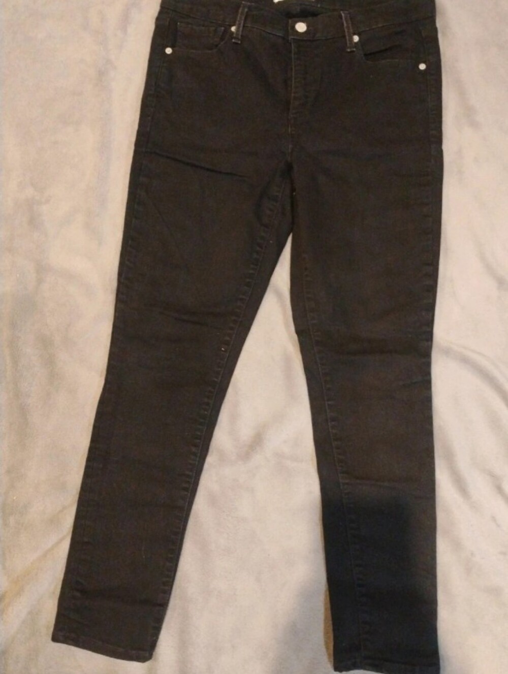 GAP 1969 True Skinny Jeans Black High Rise Stretch Denim - 32R